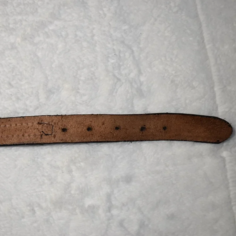 Western Black Leather Belt Sz 28 / 34 Aztec Rodeo Boho Cowboy Artisan